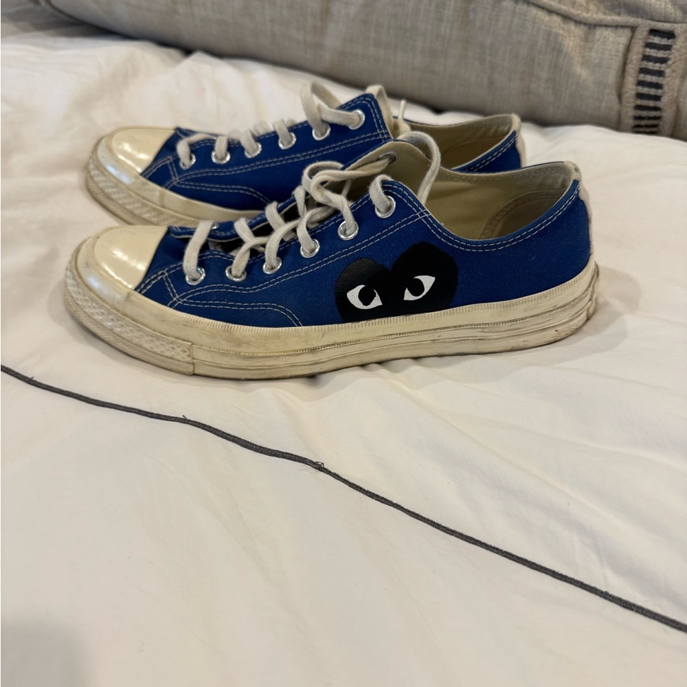 Comme des Garcons Blue and White Sneakers